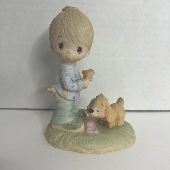 PRECIOUS MOMENTS BOY WITH DOG*** - Picture 1 of 5